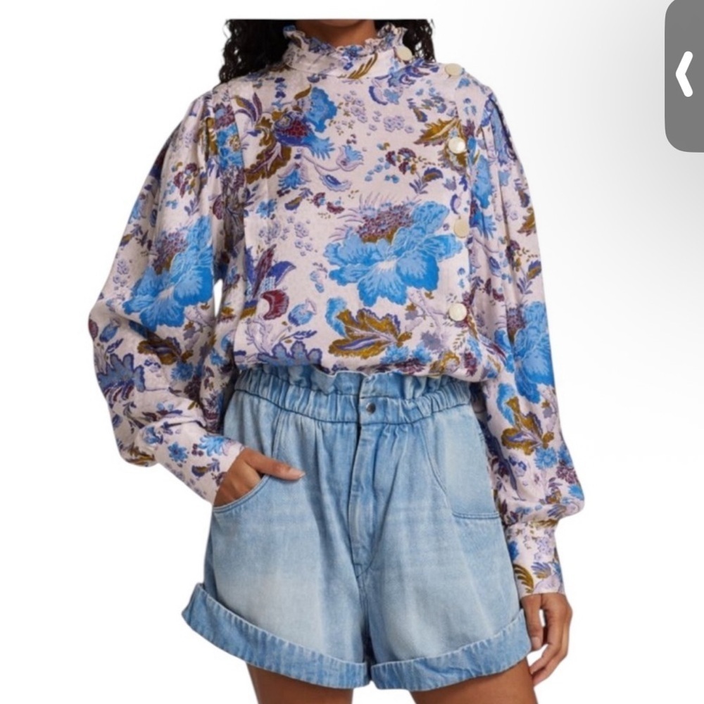 ISABEL MARANT ÉTOILE Backal Ruffled Floral Blouse - Picture 1 of 5